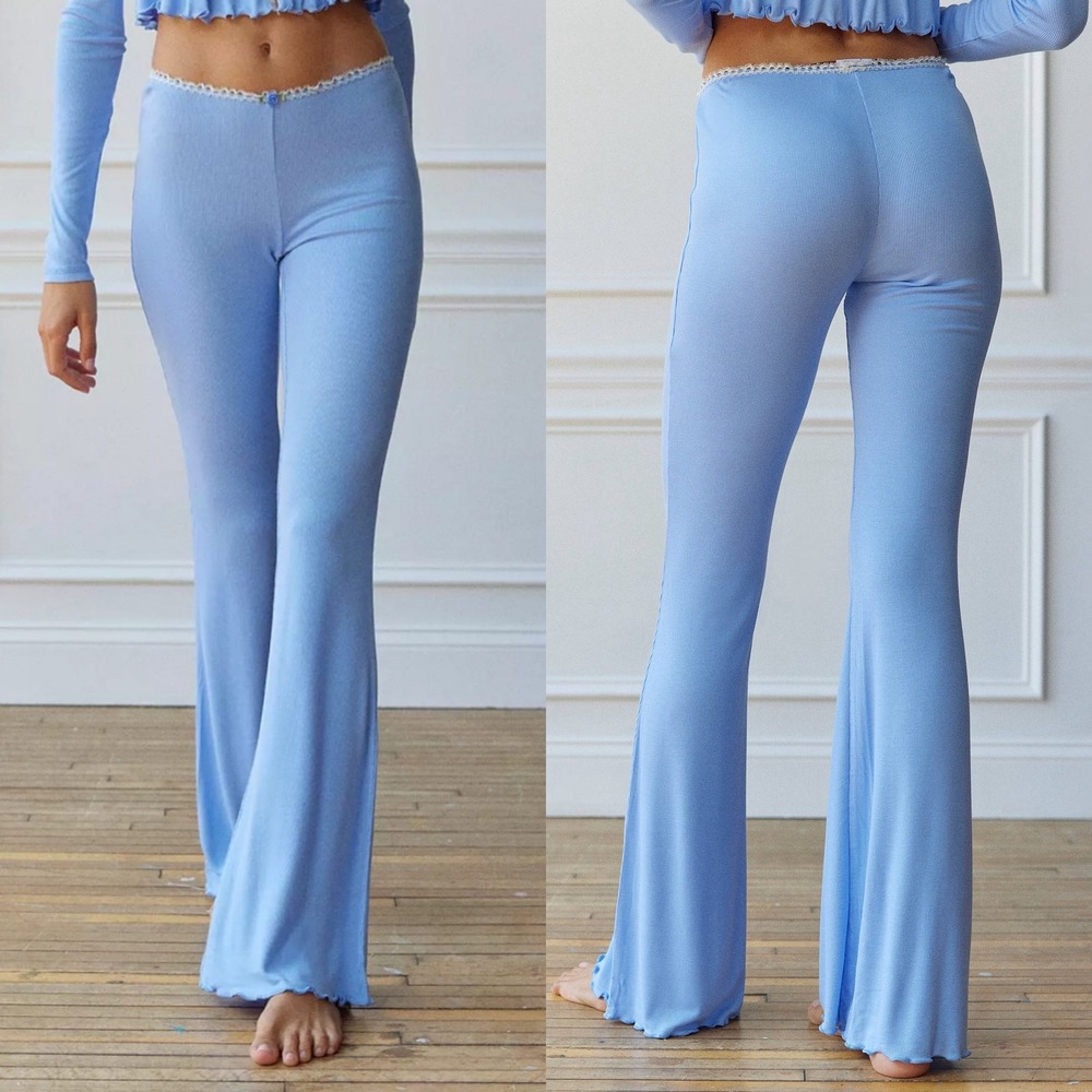 Out From Under Sweet Dreams Lace-Trim Flare‎ Lounge Pants Rosette Small